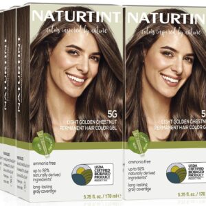 Naturtint 5G Light Golden Chestnut Permanent Hair Color (Pack of 6), Ammonia Free, Vegan, Cruelty Free, up to 100% Gray Coverage, Long Lasting Results (Packaging may vary)