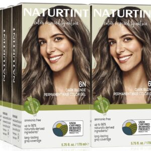 Naturtint 6N Dark Blonde Permanent Hair Color (Pack of 6), Ammonia Free, Vegan, Cruelty Free, up to 100% Gray Coverage, Long Lasting Results (Packaging may vary)