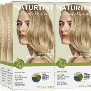 Naturtint 9N Honey Blonde Permanent Hair Color (Pack of 6), Ammonia Free, Vegan, Cruelty Free, up to 100% Gray Coverage, Long Lasting Results (Packaging may vary)