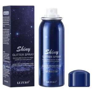 Lezero Body Glitter Spray, Temporary Shiny Hairspray for Face, Hair, Clothing, Long Lasting Quick-Drying Shimmer Mist for St. Patrick’s Day, Music Festival Rave, Nightclub Party, Prom, 2oz