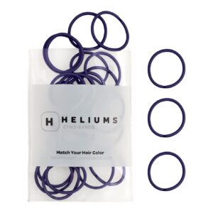 Heliums Small Hair Ties – Navy Blue – No Damage Mini 1 Inch Reusable 2mm Elastics for Thin Hair and Kids, Neutral Ponytail Holders – 48 Count