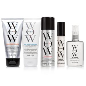 COLOR WOW Best Vacay Hair Ever Travel Kit – Includes Shampoo, Conditioner, Dream Coat, Style on Steroids, and Pop + Lock, These key essentials are exactly what you need to fix frizz on the go