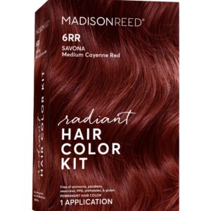 Madison Reed Radiant Hair Color Kit, Medium Cayenne Red, Ammonia-Free, 6RR Savona Scarlet, Permanent Hair Dye, Pack of 1