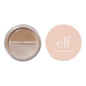 e.l.f. Halo Glow Setting Powder, Silky, Weightless, Blurring, Smooths, Minimizes Pores and Fine Lines, Creates Soft Focus Effect, Deep, Semi-Matte Finish, 0.24 Oz