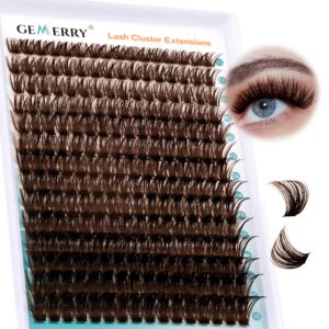 Brown Lash Clusters 280PCS Eyelash Clusters Natural Looking Individual Lash Extenison Fluffy Cluster Lashes DIY Lashes at Home by GEMERRY（100P-10-18mm-Brown)