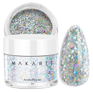 Makartt Acrylic Powder 2Oz Glitter Nail Powder DIY Nail Art For Beginner Colored Nail Powder For Nail Extension Carving Salon At Home Fall Color Confetti Crush