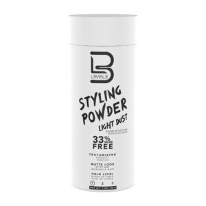 L3 Level 3 Light Hold Styling Powder – Natural Matte Hairstyle – Texturizing and Volumizing (30 Grams)