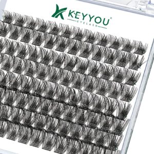 Lash Clusters,96 Pcs Cluster Lashes D Curl 10-18MIX DIY Lash Extensions Eyelash Clusters,KEYYOU Volume Wispy Individual Lashes Soft&Comfortable Easy DIY at Home(Y13,D-10-18MIX)