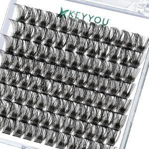 Lash Clusters,96 Pcs Cluster Lashes D Curl 18mm DIY Lash Extensions Eyelash Clusters,KEYYOU Volume Wispy Individual Lashes Soft&Comfortable Easy DIY at Home(Y13,D-18mm)