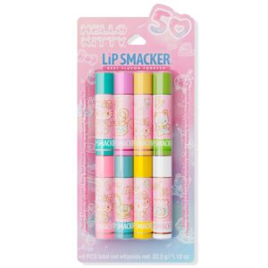 Lip Smacker Hello Kitty 50th Anniversary 8-Piece Lip Balm Party Pack – Super Sweet Flavors, Moisturizing, Sweet Silky Smooth Gliding Application, Perfect for Gifting