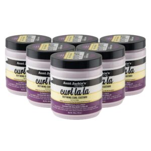 Aunt Jackie’s Curls and Coils Defining Custard for Natural Hair, Enriched with Shea Butter and Olive Oil, 15 oz, 6 Pack