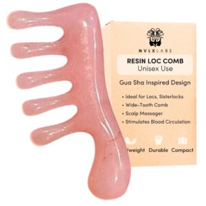 Loc Comb – Scalp Massager | Gua Sha Hair Care Inspired Wide Tooth Comb for Curls – Head Massager for Hair Growth, Hair Detangler for Women, Men By NVLX LABS