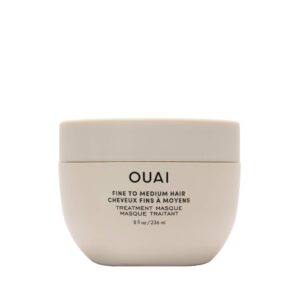 OUAI Fine to Medium Hair Treatment Masque – Hair Mask for Hair Repair, Hydration and Shine – With Shea Butter, Keratin and Panthenol – Paraben, Phthalate and Sulfate Free Hair Care (8 Fl Oz)