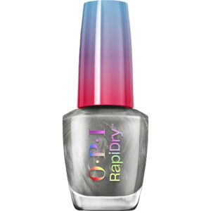 OPI RapiDry A Silver of a Sec | Opaque Bright Silver Metallic Quick Dry Nail Polish | Vegan, Smudge Proof, Fast Drying