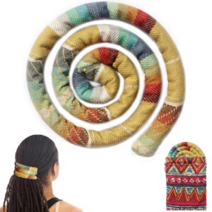 Spiral Lock Hair Tie Dreadlock Accessory Bendable Hair Ties for Women and Men Ponytail Holders Colorful Dreadlock Hair Tie Long Dreads Thick Curly Hair Holder (Totems)