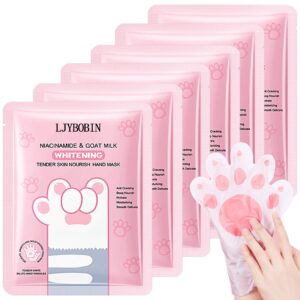 LJYBoBin 6PCS Hydrating Hand Mask Gifts Set>Intensive Cute Hand Masks for Dry Cracked Hands>Gentle Long Lasting Hand Masks Moisturizing Gloves for Soft and Smooth Touch Hands