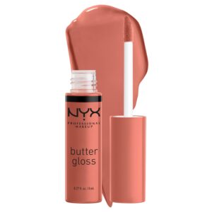 NYX PROFESSIONAL MAKEUP Butter Gloss, Non-Sticky Lip Gloss – Bit Of Honey (Peach Nude)