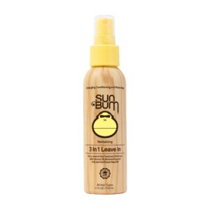 Sun Bum Revitalizing 3 in 1 Leave In Conditioner – Anti Frizz Detangler – Color Safe with UV Protection – Enriched with Coconut Oil and Banana – 4 oz