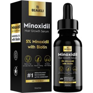 beaueli 5% Minoxidil for Men Hair, Minoxidil for Women Hair Growth, Minoxidil for Men Beard Growth, Minoxidil 5 Percent, Hair Regrowth for Men, Hair Loss Treatments for Women 1oz