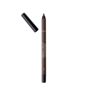 L’Oreal Paris Makeup Infallible Pro-Last Pencil Eyeliner, Waterproof and Smudge-Resistant, Glides on Easily to Create any Look, Brown, 0.042 oz.