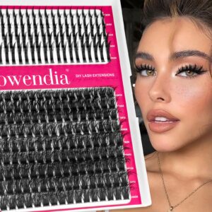 Fowendia Lash Clusters Fluffy Spikes 100D Individual Lashes D Curl Cluster Eyelash Extensions 10-18mm DIY Spike Lash Extension Volume Thick False Eyelashes