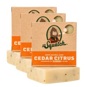 Dr. Squatch Natural Bar Soap for Men – Cold Process Soap with No Harsh Chemicals – Cedar Citrus (5 oz, 3-Pack)