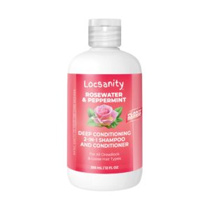 Locsanity 2-in-1 Shampoo and Conditioner for All Types of Dreadlocks and Hairstyles – Moisturizing, Nourishing, and Hydrating Shampoo and Conditioner (12 fl oz)
