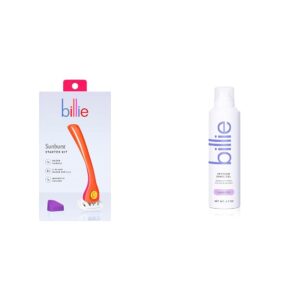 Billie Razors for Women Shave Kit with 2 Refills + Holder Bundle with Lavender Milk Scent SkyFoam Shave Gel
