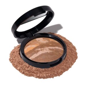 LAURA GELLER NEW YORK Award-Winning Baked Balance-n-Brighten Color Correcting Powder Foundation – Tan – Buildable Light to Medium Coverage – Demi-Matte Natural Finish