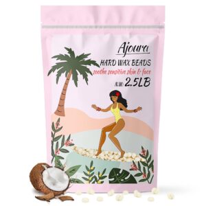 Ajoura 2.5 lb Wax Beads for Hair Removal – Premium Hard Wax for Coarse Hair, Ideal for Brazilian Bikini, Legs, Face, Underarms, Arms, Chest, Back – Sensitive Skin for Efficient Home & Salon Waxing