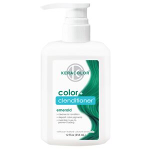 Keracolor Clenditioner EMERALD Hair Dye – Semi Permanent Hair Color Depositing Conditioner, Cruelty-free, 12 Fl. Oz.