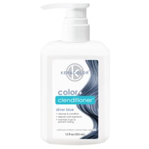 Keracolor Clenditioner SILVER BLUE Hair Dye – Semi Permanent Hair Color Depositing Conditioner, Cruelty-free, 12 Fl. Oz.