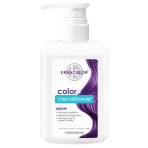 Keracolor Clenditioner PURPLE Hair Dye – Semi Permanent Hair Color Depositing Conditioner, Cruelty-free, 12 Fl. Oz.