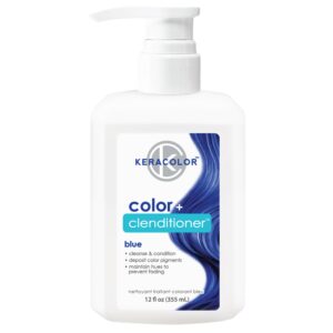 Keracolor Clenditioner BLUE Hair Dye – Semi Permanent Hair Color Depositing Conditioner, Cruelty-free, 12 Fl. Oz.