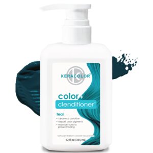 Keracolor Clenditioner TEAL Hair Dye – Semi Permanent Hair Color Depositing Conditioner, Cruelty-free, 12 Fl. Oz.