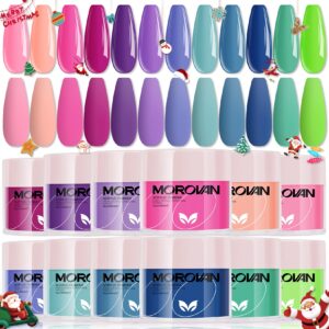 Morovan Nail Acrylic Powder Set – 12 Colors Acrylic Nail Powder Professional Nail Powder Polymer Kit for Beginners DIY Acrylic Nail Extension Carving