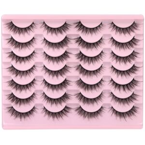 Wispy Lashes 14mm Cat Eye False Eyelashes Natural Look Faux Mink Lashes Short Natural Lashes Pack by Kiromiro