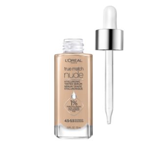 L’Oreal Paris True Match Nude Hyaluronic Tinted Serum Foundation with 1% Hyaluronic acid, Rich Medium 4.5-5.5, 1 fl. oz.
