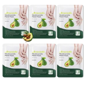 WLGLinGui 6 Pairs Hand Masks Moisturizing Gloves Overnight>Hydrating Exfoliating Hand Peeling Spa Masks for Dry Cracked Rough Hands>Silky Hand Care Mask for Women Men E