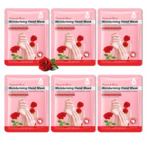 WLGLinGui 6 Pairs Hand Masks Moisturizing Gloves Overnight>Hydrating Exfoliating Hand Peeling Spa Masks for Dry Cracked Rough Hands>Silky Hand Care Mask for Women Men G