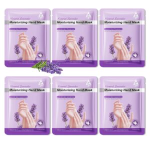 WLGLinGui 6 Pairs Hand Masks Moisturizing Gloves Overnight>Hydrating Exfoliating Hand Peeling Spa Masks for Dry Cracked Rough Hands>Silky Hand Care Mask for Women Men J