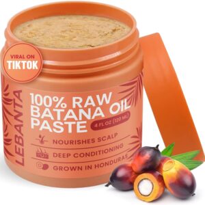 Lebanta Raw Batana Oil for Hair Growth – 100% Pure, Organic 4oz Batana from Honduras for Thick and Strong Natural Hair – Dr. Sebi Unrefined Cold Pressed Cosmetic Scalp Mask for Men & Women (1 Pack)