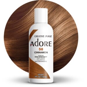 Adore Semi Permanent Hair Color – Vegan and Cruelty-Free Brown Hair Dye – 4 Fl Oz – 058 Cinnamon (Pack of 1)