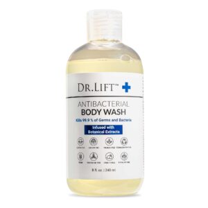 DR. LIFT Antibacterial Body Wash | Kills 99.9% of Germs | Made in America | Antibacterial Soap – Infused with Botanical Extracts | Shower Gel Body Wash for Women & Men | Liquid Bath Soap – 8 Oz