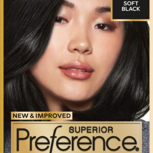 L’Oréal Paris Superior Preference Luminous Fade-Defying Permanent Hair Color, Hair Dye For Up to 9 Weeks of Radiance, Soft Black 3, 1 Hair Dye Kit