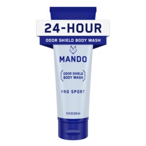 Mando Odor Shield Body Wash – 24 Hour Control – Removes Odor Better than Soap – SLS and Paraben Free, Skin Safe – 8.5 Ounce (Pro Sport)
