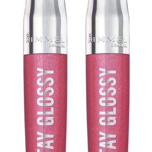 Rimmel Stay Glossy 6HR Lip Gloss, Back Row Smooch, 0.18 Fl Oz , 2 Count (Pack of 1)