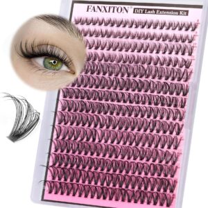 FANXITON Lash Clusters 280 Pcs Wispy Lash Clusters D 8-16 MM Natural Eyelash Clusters 30D Individual Eyelash DIY Lash Extensions at Home (30D)