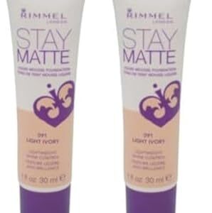 Rimmel Stay Matte Foundation, Light Ivory, 1 Fluid Ounce (Pack of 2)