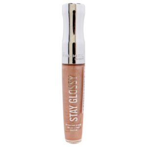 Rimmel Stay Glossy Lip Gloss – Non-Sticky and Lightweight Formula for Lip Color and Shine – 122 All Nighter, .18oz
